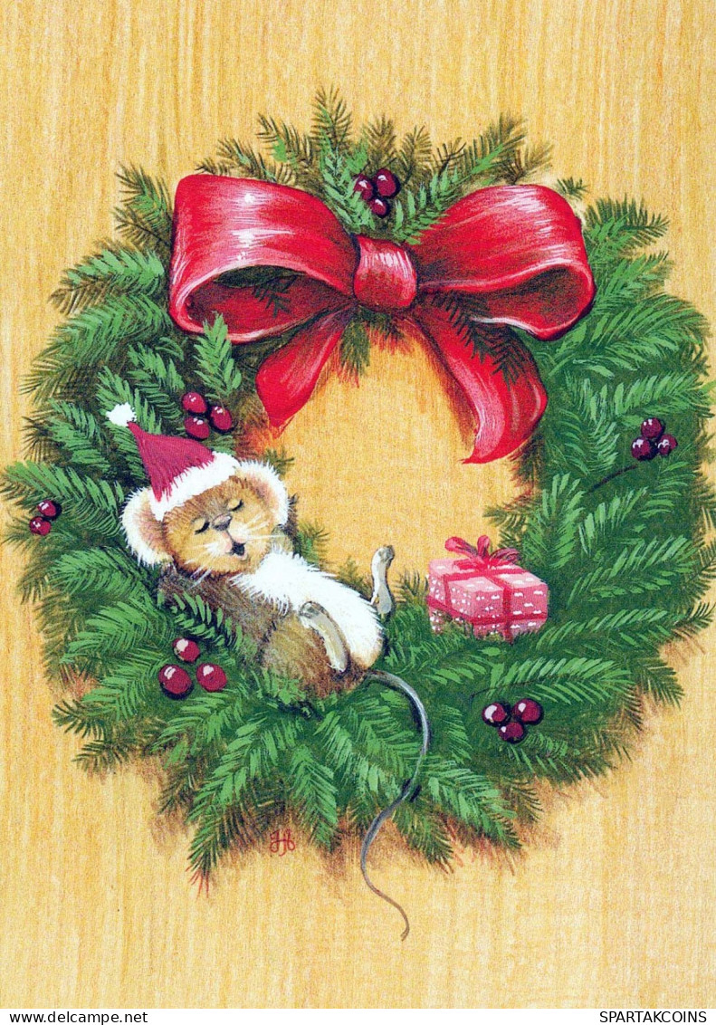 Happy New Year Christmas MOUSE Vintage Postcard CPSM #PAU926.A - Año Nuevo