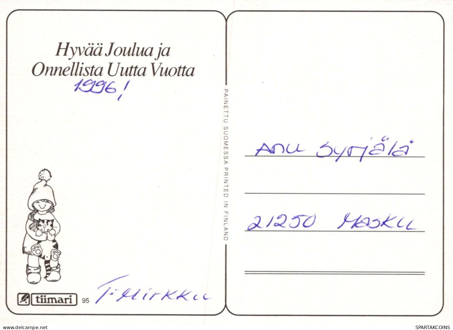 Feliz Año Navidad OSO DE PELUCHE Vintage Tarjeta Postal CPSM #PAU807.A - New Year