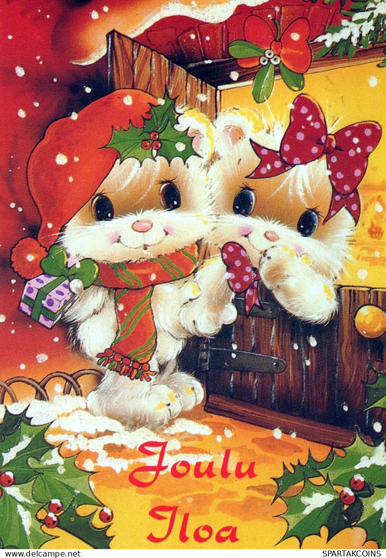 Neujahr Weihnachten GEBÄREN Vintage Ansichtskarte Postkarte CPSM #PAU730.A - Nieuwjaar