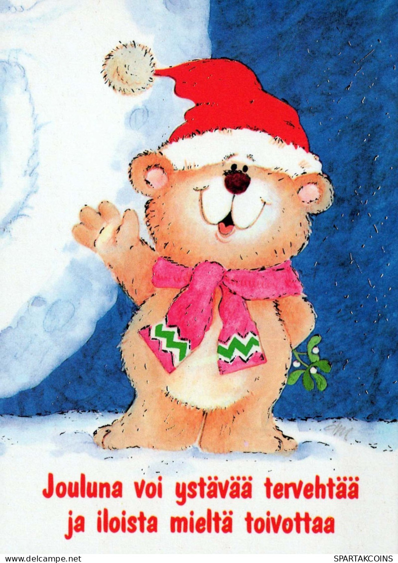 Neujahr Weihnachten TEDDYBÄR Vintage Ansichtskarte Postkarte CPSM #PAU650.A - New Year