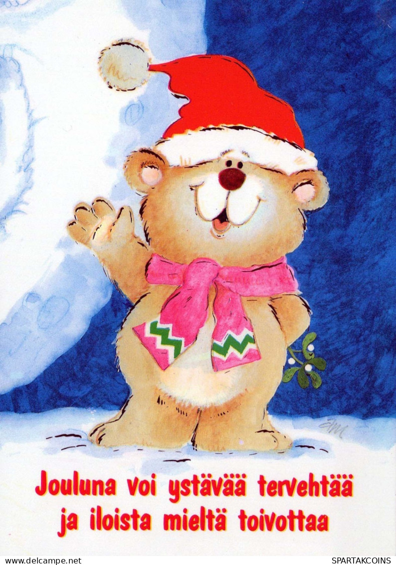 Buon Anno Natale ORSACCHIOTTO Vintage Cartolina CPSM #PAU648.A - New Year