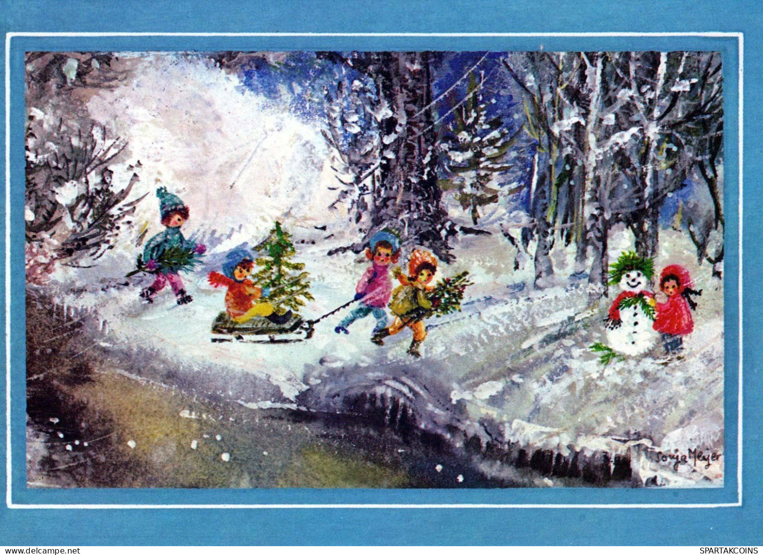 Feliz Año Navidad MUÑECO DE NIEVE Vintage Tarjeta Postal CPSM #PAU117.A - Neujahr