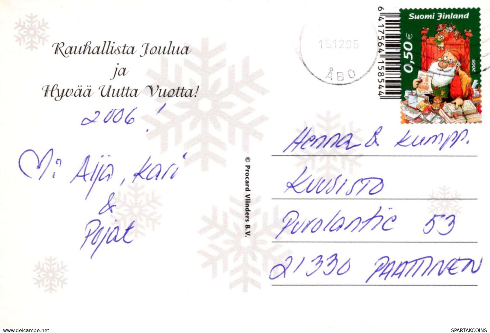 Bonne Année Noël BONHOMME DE NEIGE Vintage Carte Postale CPSM #PAU114.A - Año Nuevo