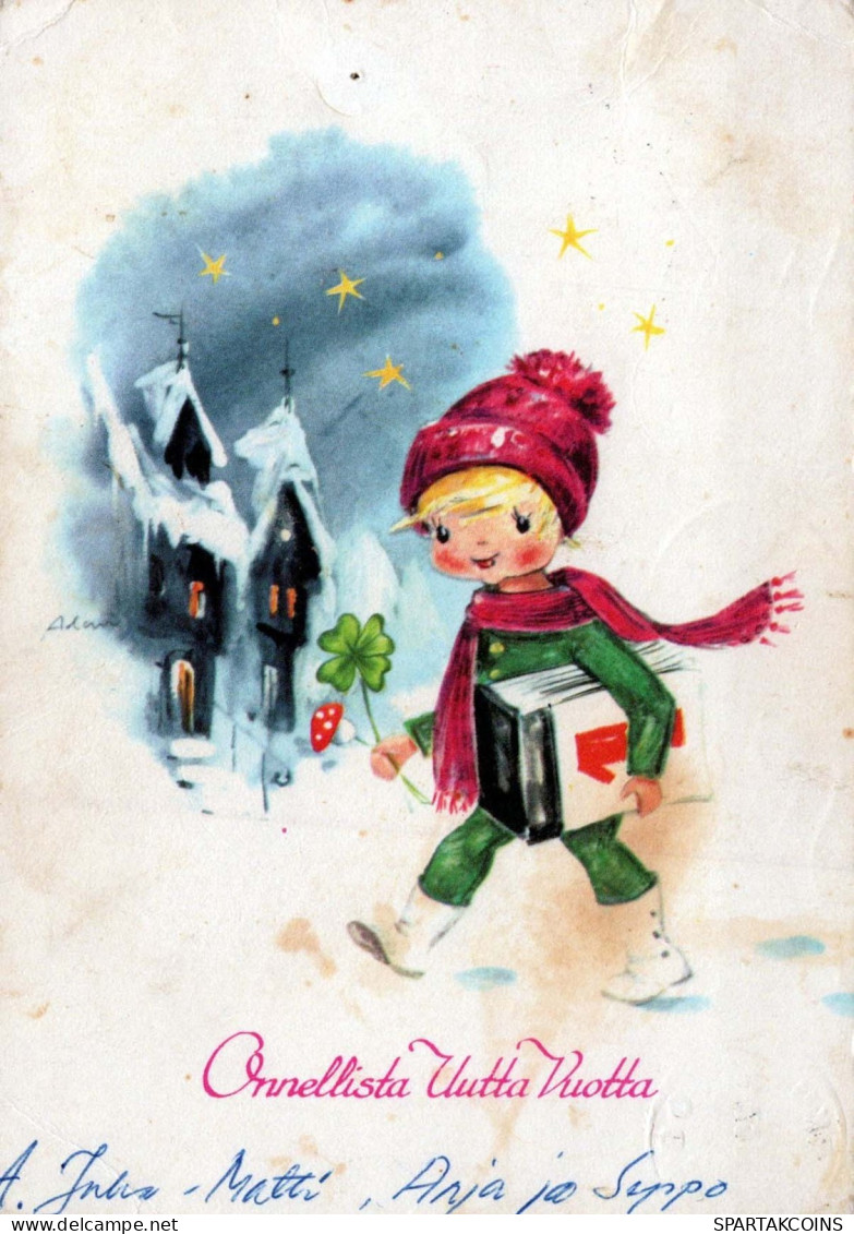 Happy New Year Christmas CHILDREN Vintage Postcard CPSM #PAU011.A - New Year