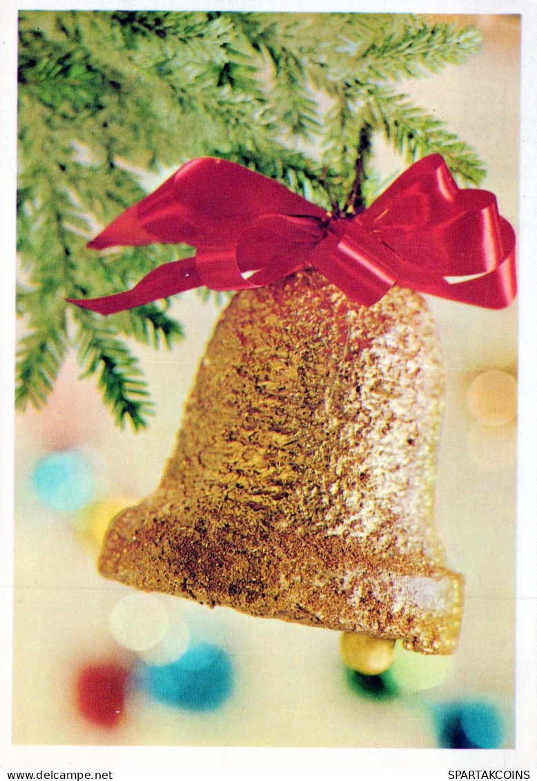 Bonne Année Noël CLOCHE Vintage Carte Postale CPSM #PAT568.A - Nieuwjaar