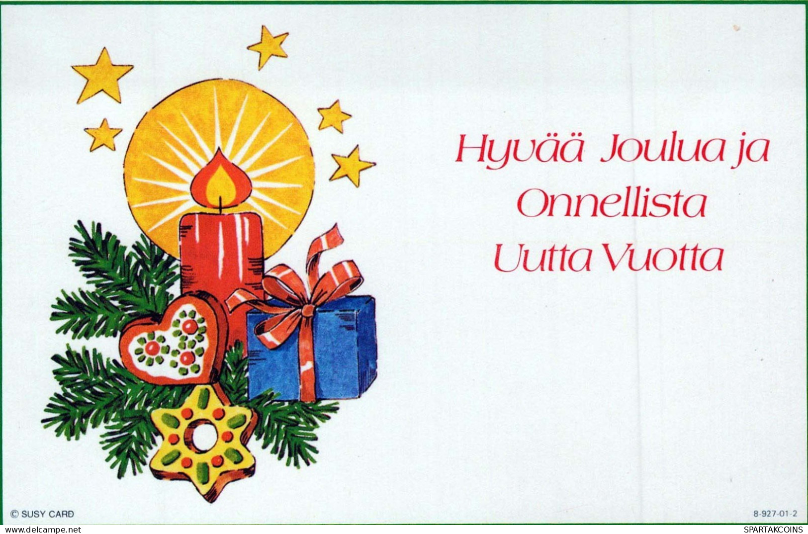 Feliz Año Navidad VELA Vintage Tarjeta Postal CPSM #PAT606.A - New Year