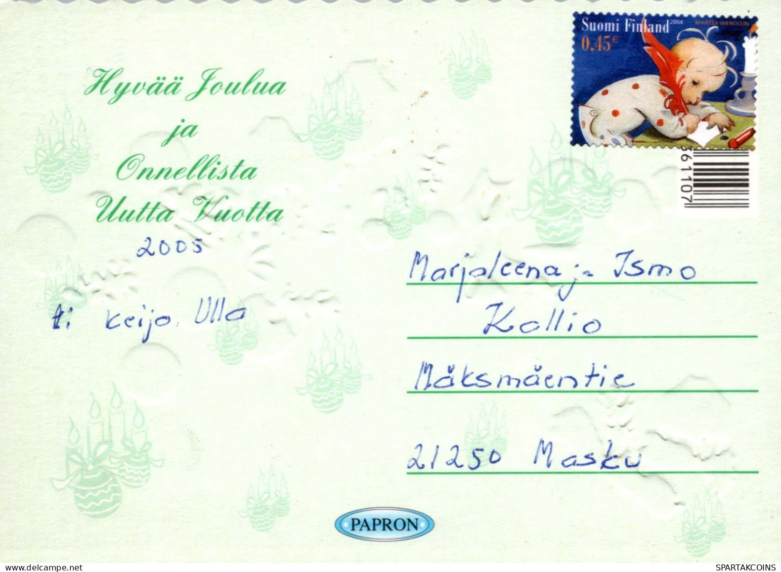 Feliz Año Navidad VELA Vintage Tarjeta Postal CPSM #PAT691.A - Nouvel An