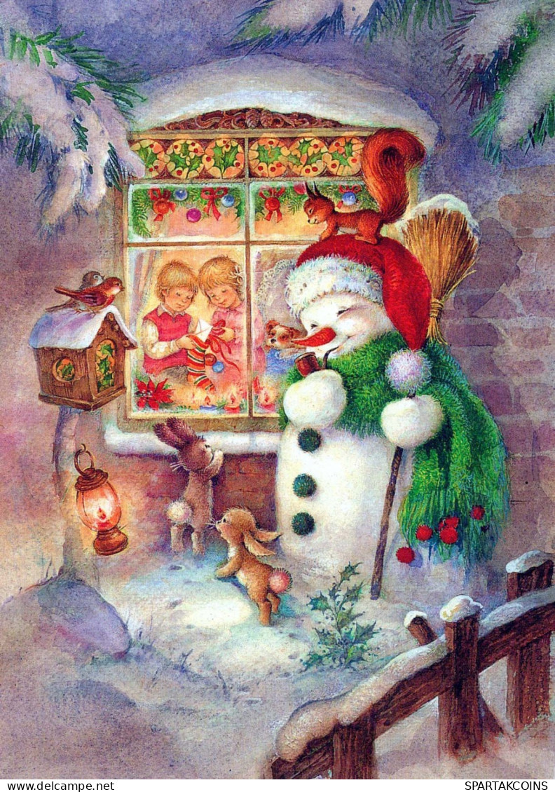 Buon Anno Natale PUPAZZO Vintage Cartolina CPSM #PBM561.A - Neujahr