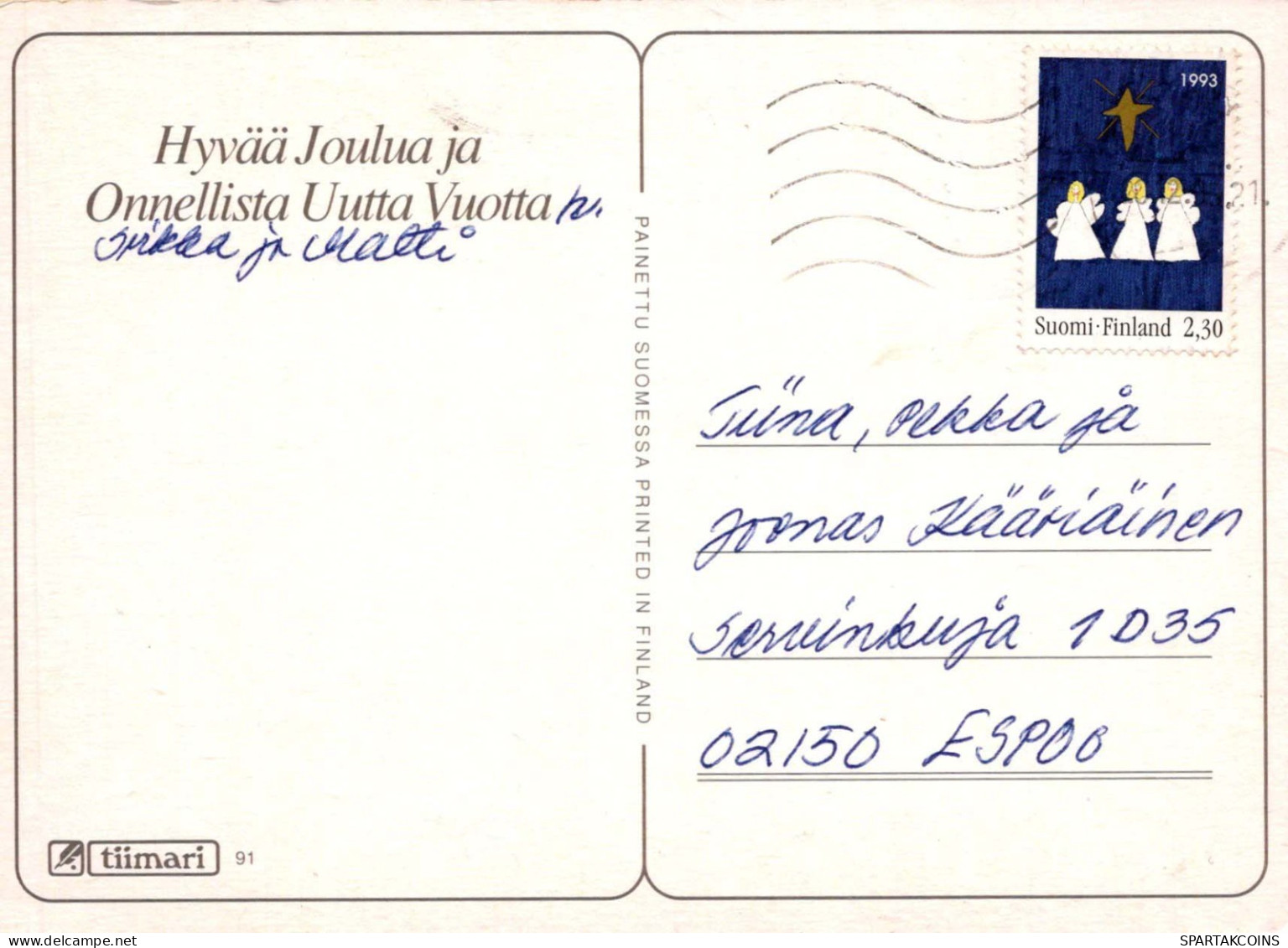 Bonne Année Noël BONHOMME DE NEIGE Vintage Carte Postale CPSM #PBM572.A - Año Nuevo