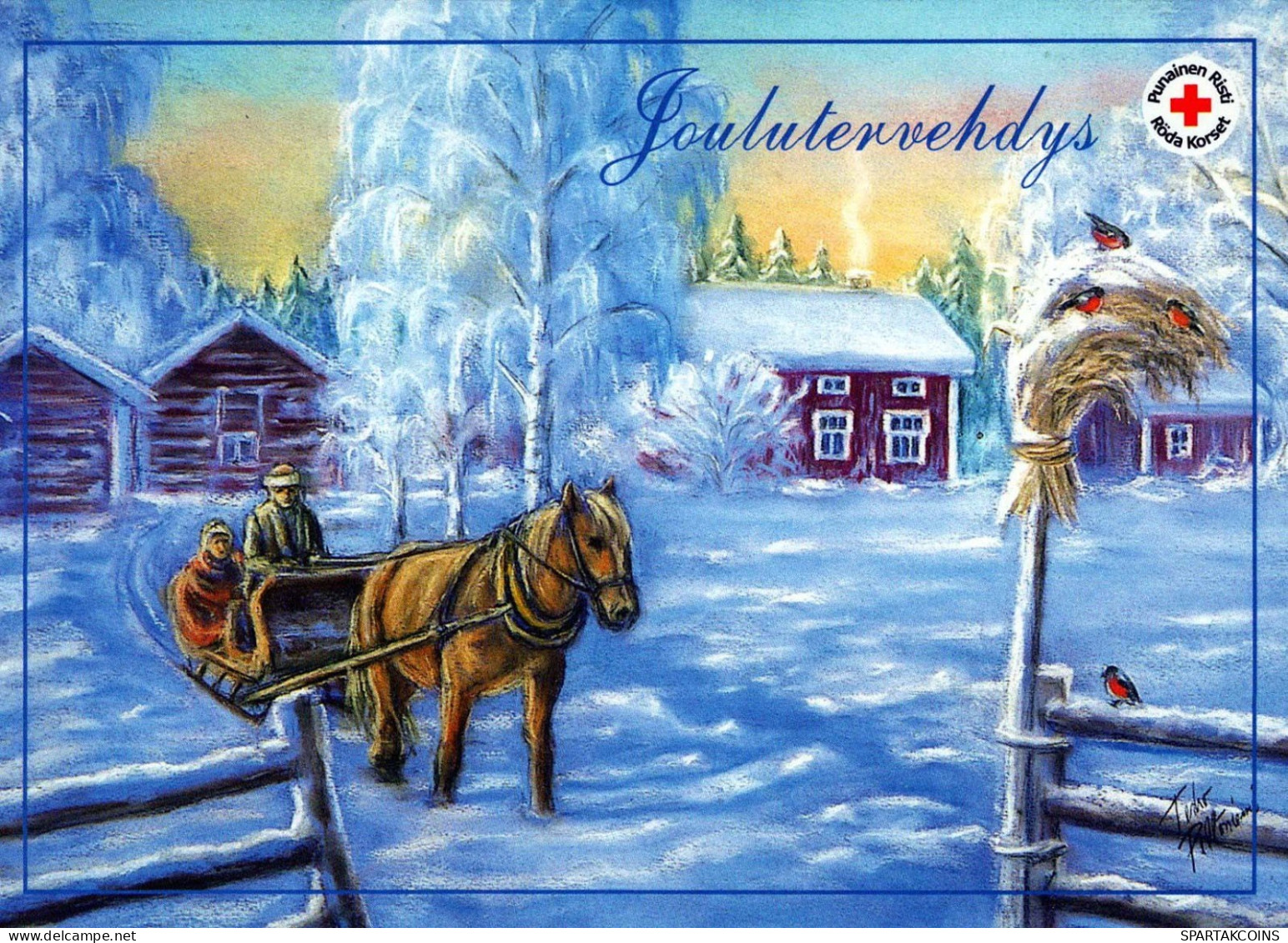 Bonne Année Noël CHEVAL Vintage Carte Postale CPSM #PBM382.A - New Year
