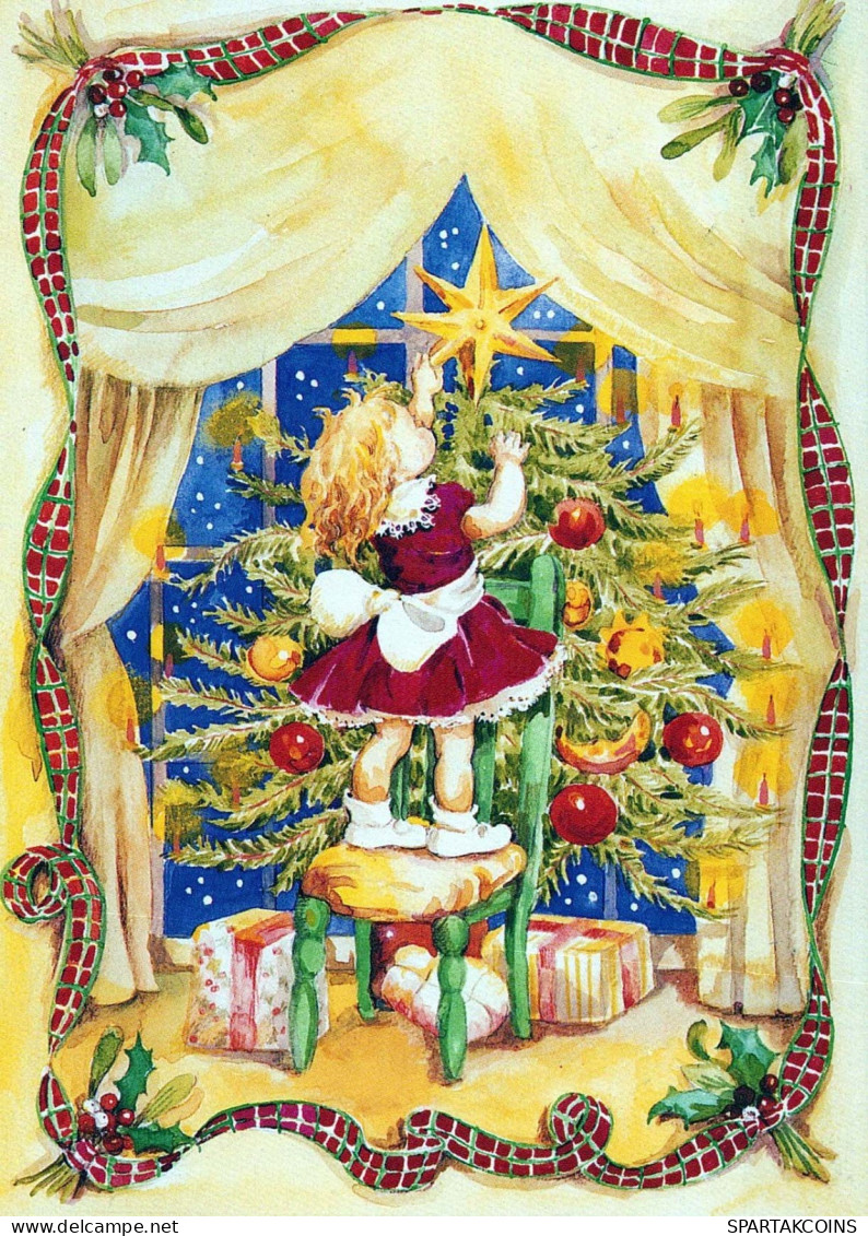 Bonne Année Noël ENFANTS Vintage Carte Postale CPSM #PBM252.A - Año Nuevo