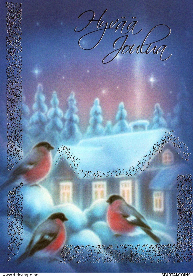 Buon Anno Natale UCCELLO Vintage Cartolina CPSM Unposted #PBA633.A - Año Nuevo