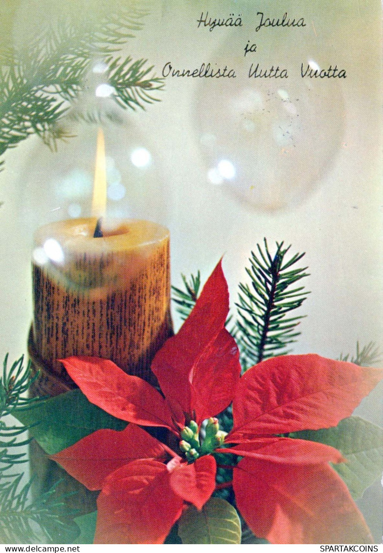 Feliz Año Navidad VELA Vintage Tarjeta Postal CPSM #PBA307.A - Año Nuevo