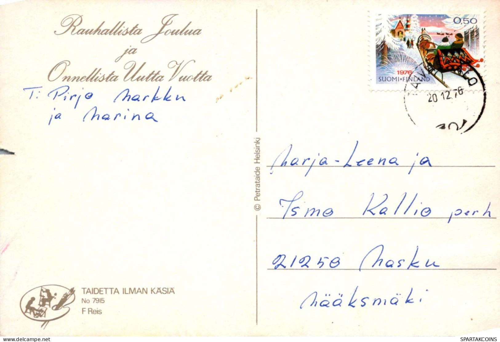 Feliz Año Navidad VELA Vintage Tarjeta Postal CPSM #PBA217.A - New Year