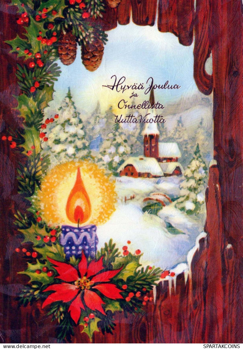 Feliz Año Navidad VELA Vintage Tarjeta Postal CPSM #PBA117.A - New Year