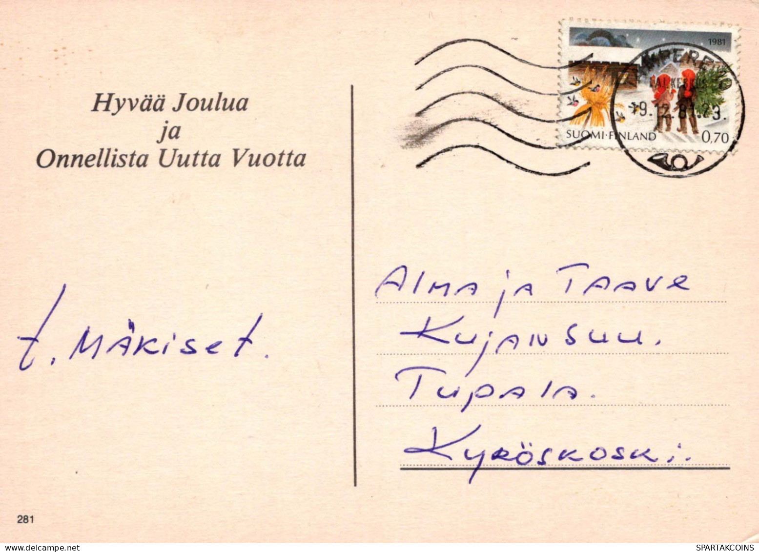 Feliz Año Navidad VELA Vintage Tarjeta Postal CPSM #PBA027.A - Anno Nuovo