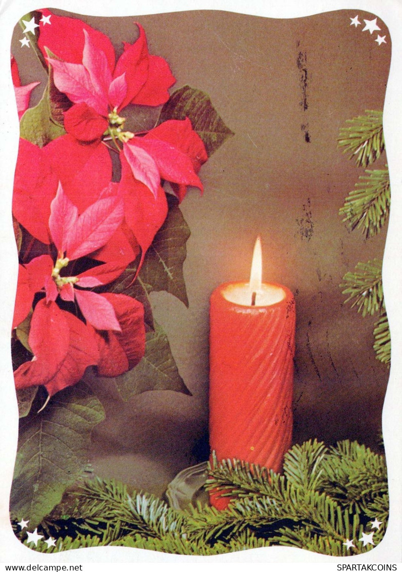 Feliz Año Navidad VELA Vintage Tarjeta Postal CPSM #PBA027.A - Año Nuevo