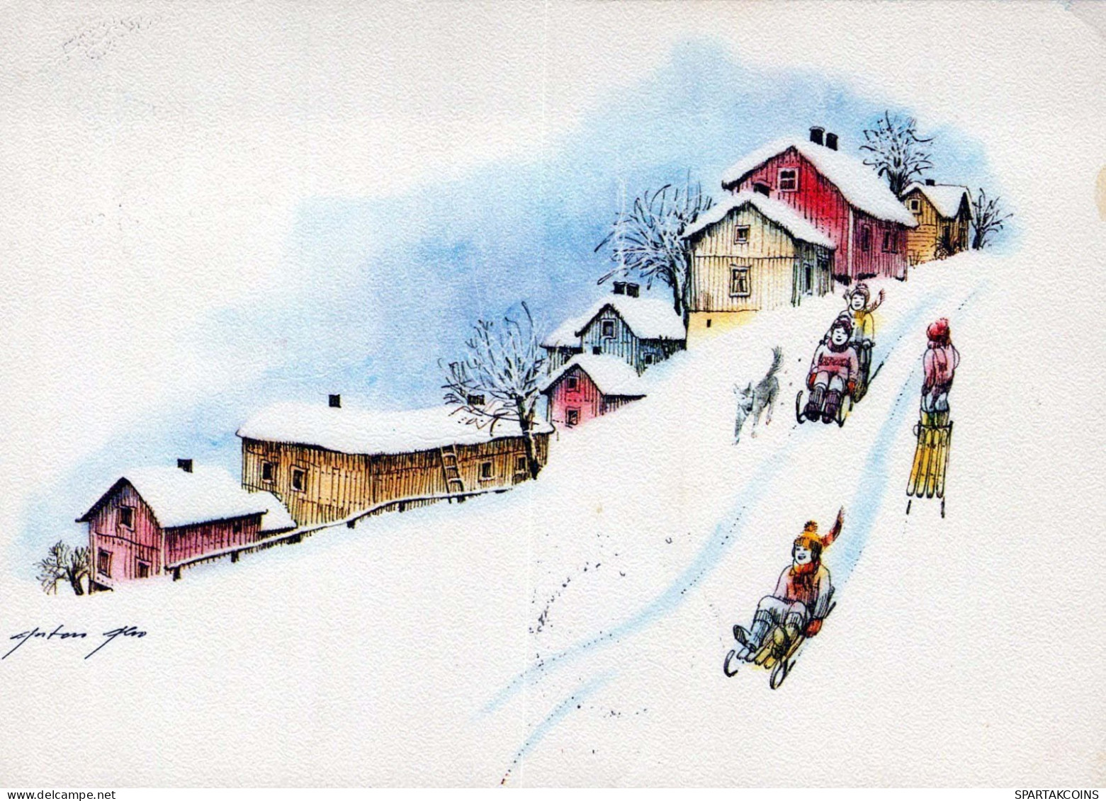 Buon Anno Natale BAMBINO Vintage Cartolina CPSM #PAZ852.A - Neujahr