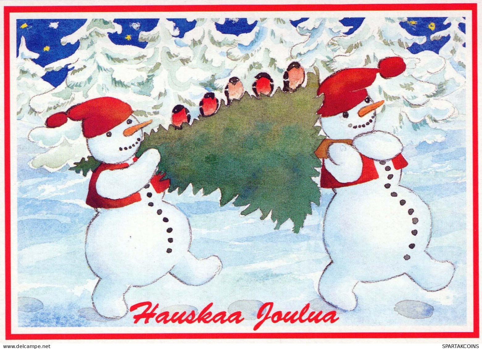 Neujahr Weihnachten SCHNEEMANN Vintage Ansichtskarte Postkarte CPSM #PAZ819.A - Neujahr
