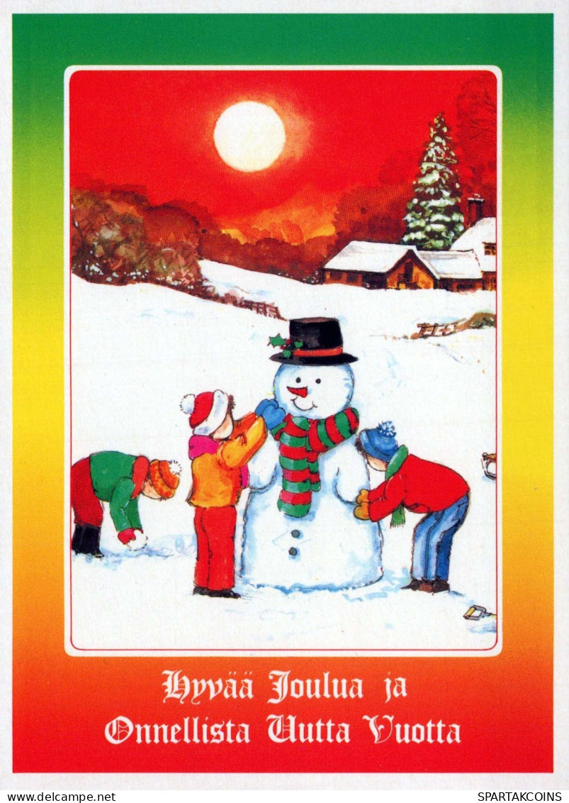 Buon Anno Natale PUPAZZO BAMBINO Vintage Cartolina CPSM #PAZ702.A - Año Nuevo