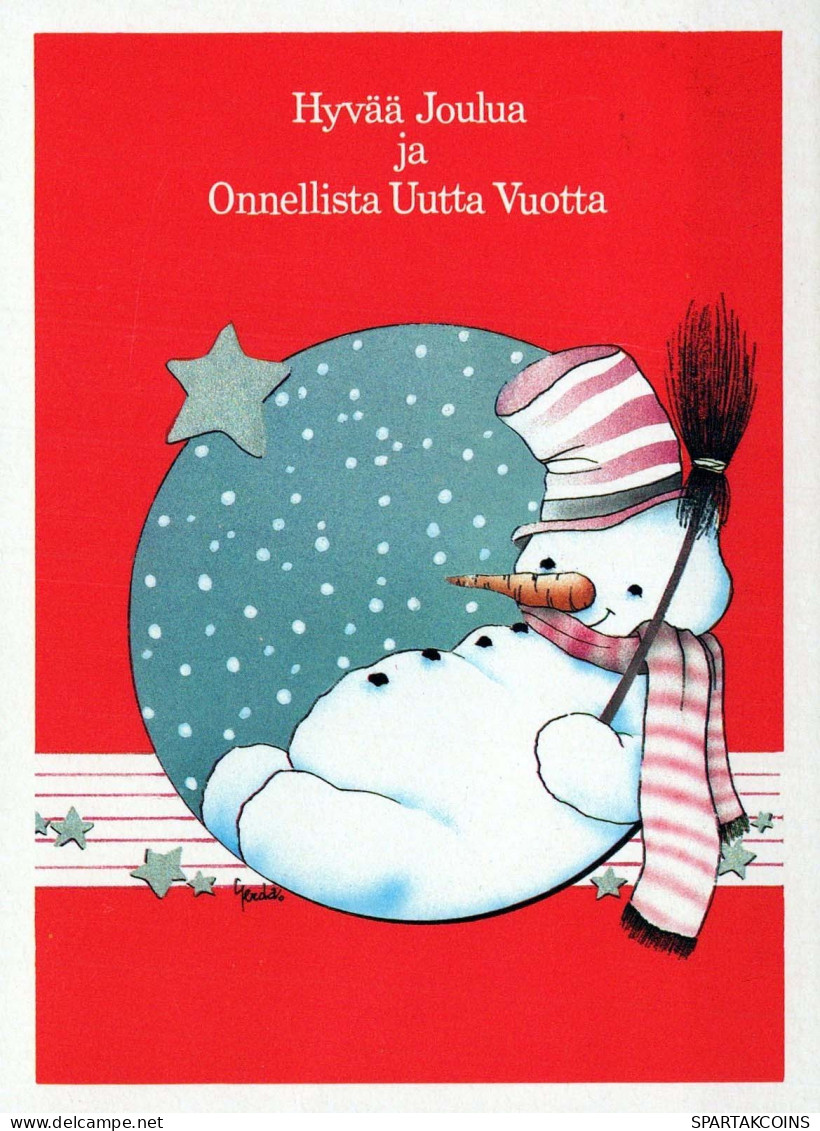 Buon Anno Natale PUPAZZO Vintage Cartolina CPSM #PAZ662.A - Nouvel An