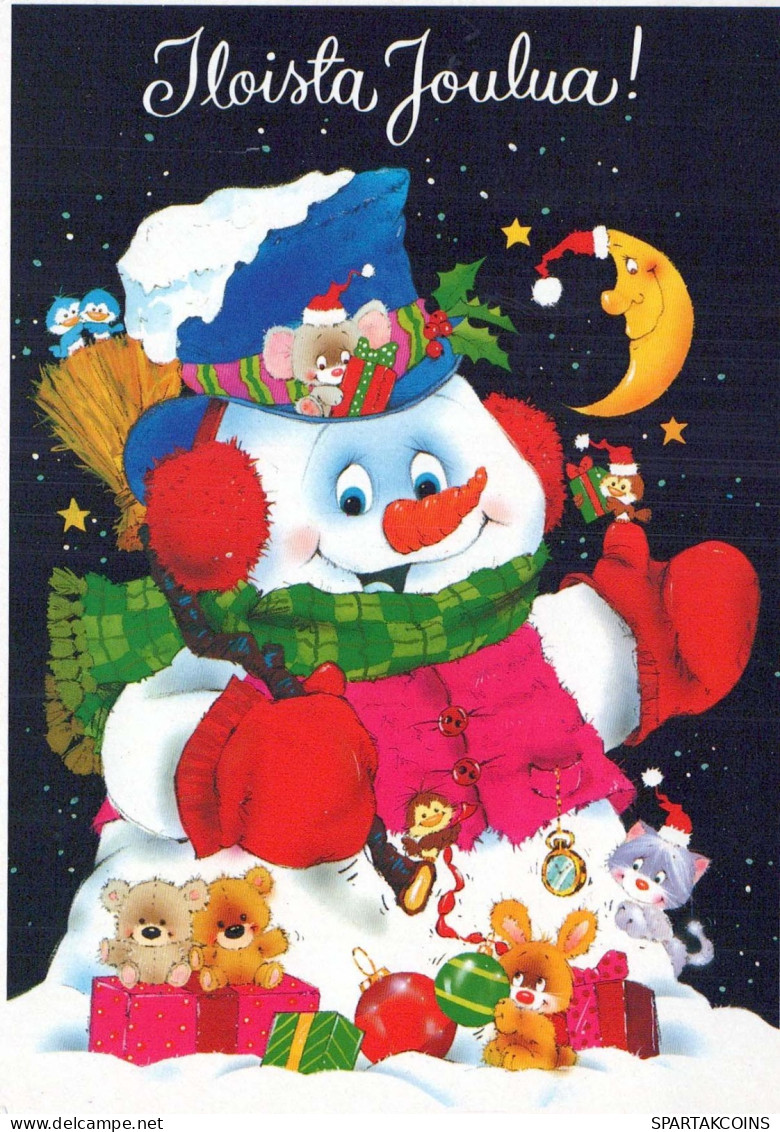 Neujahr Weihnachten SCHNEEMANN Vintage Ansichtskarte Postkarte CPSM #PAZ609.A - Nieuwjaar
