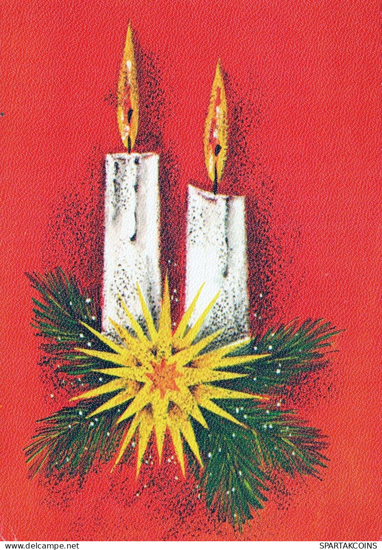 Feliz Año Navidad VELA Vintage Tarjeta Postal CPSM #PAZ606.A - Neujahr