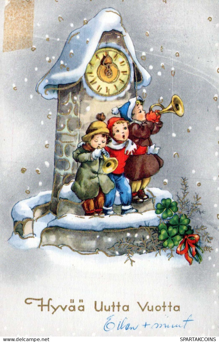 Happy New Year Christmas CHILDREN Vintage Postcard CPSMPF #PKD775.A - Anno Nuovo