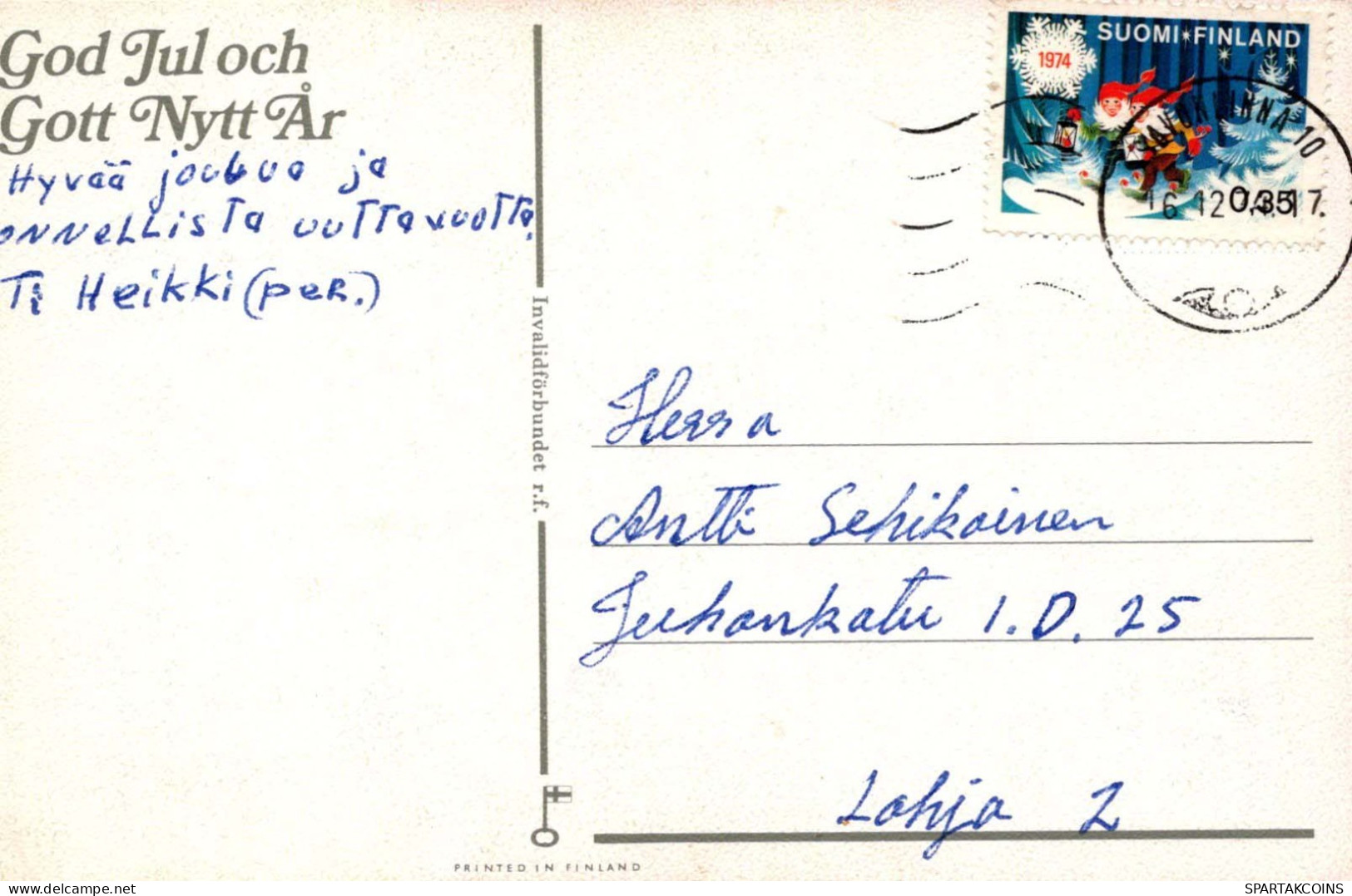 Feliz Año Navidad Vintage Tarjeta Postal CPSMPF #PKD586.A - Anno Nuovo