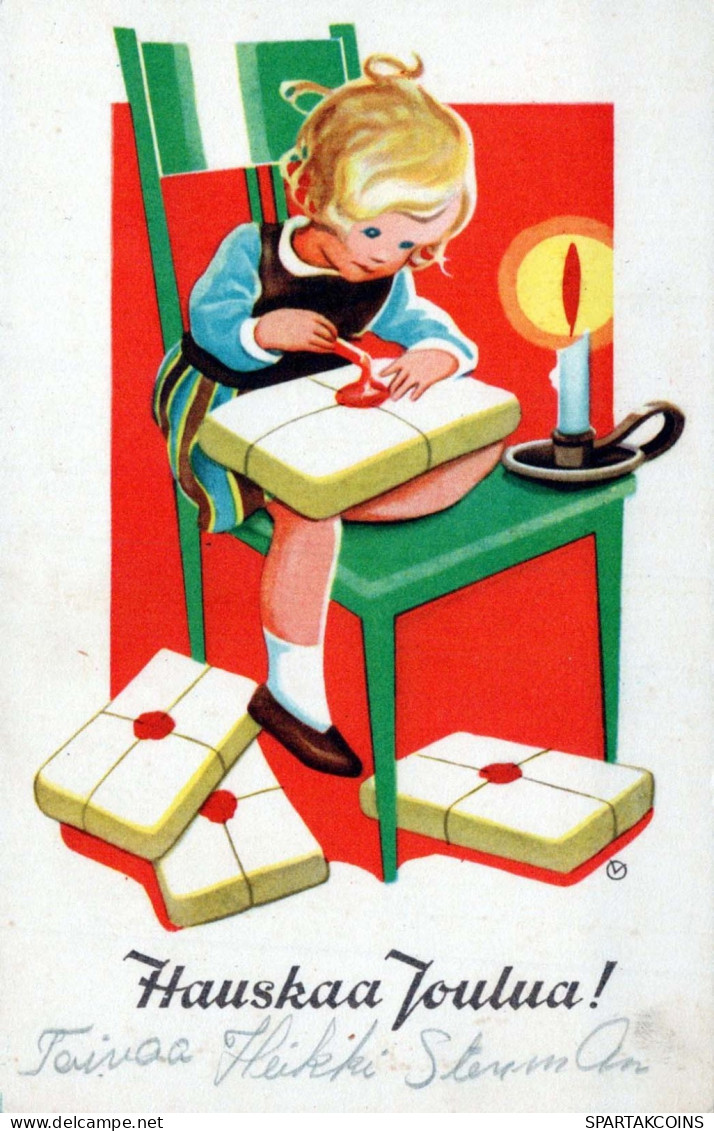 Feliz Año Navidad NIÑOS Vintage Tarjeta Postal CPSMPF #PKD431.A - Nieuwjaar