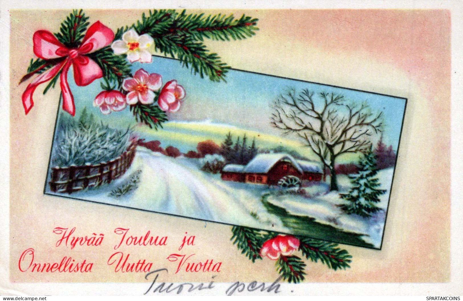 Buon Anno Natale Vintage Cartolina CPSMPF #PKD162.A - Año Nuevo