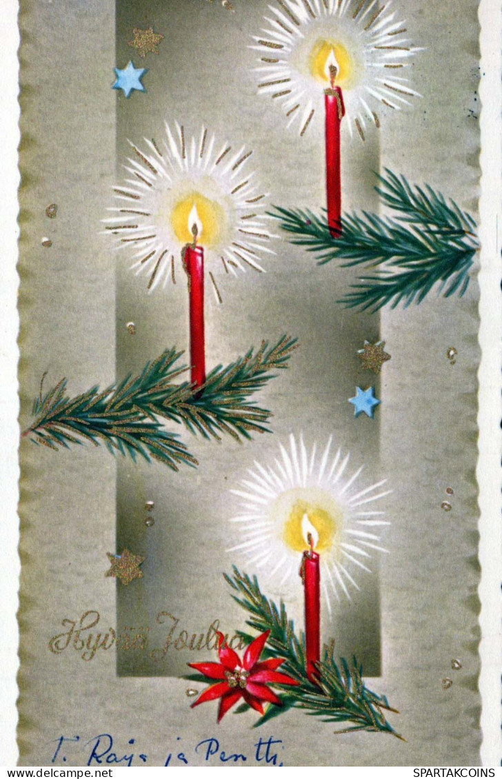 Feliz Año Navidad VELA Vintage Tarjeta Postal CPSMPF #PKD066.A - New Year