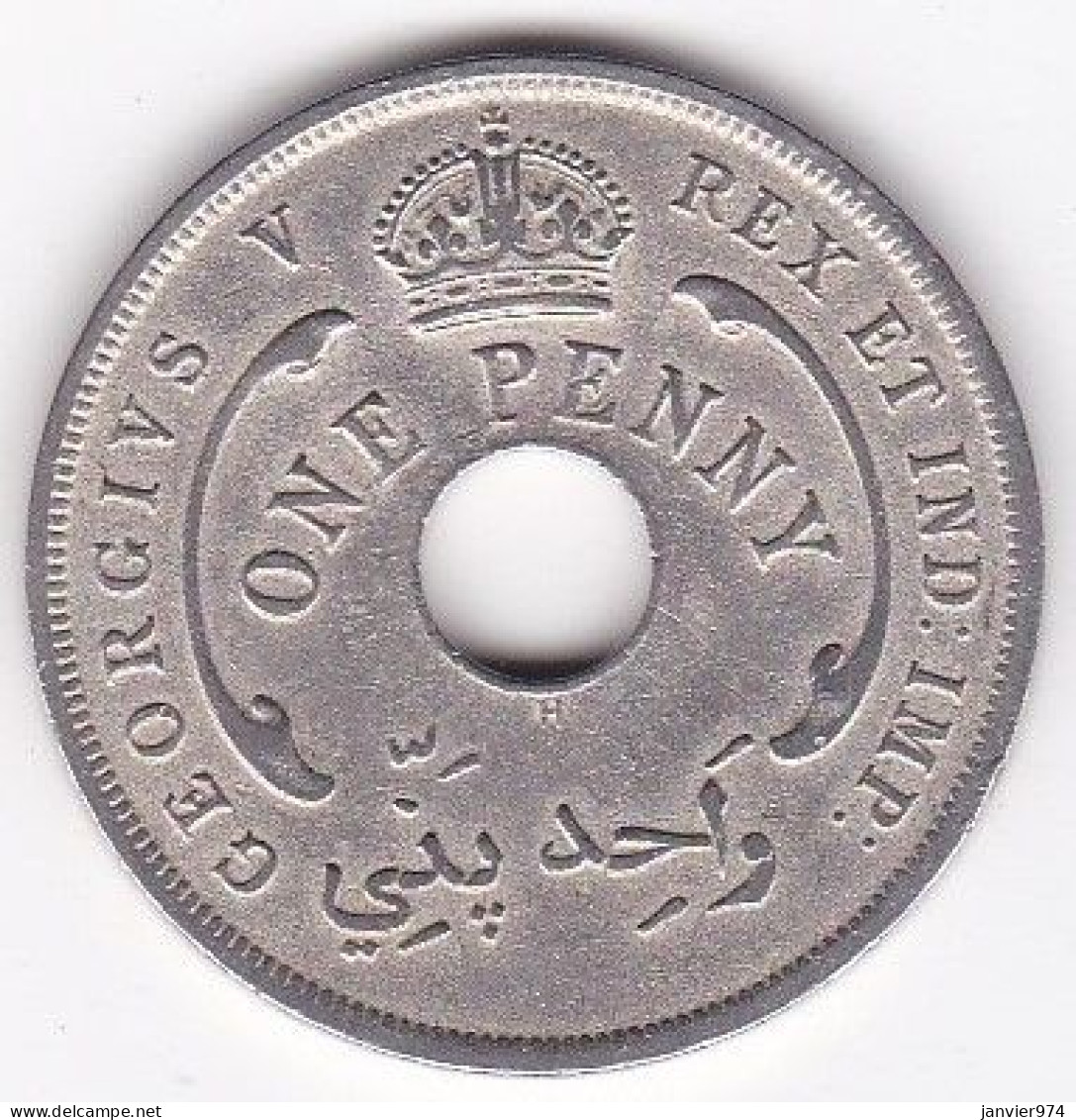 British West Africa 1 Penny 1920 H. George V . En Cupro Nickel, KM# 9 - Andere - Afrika