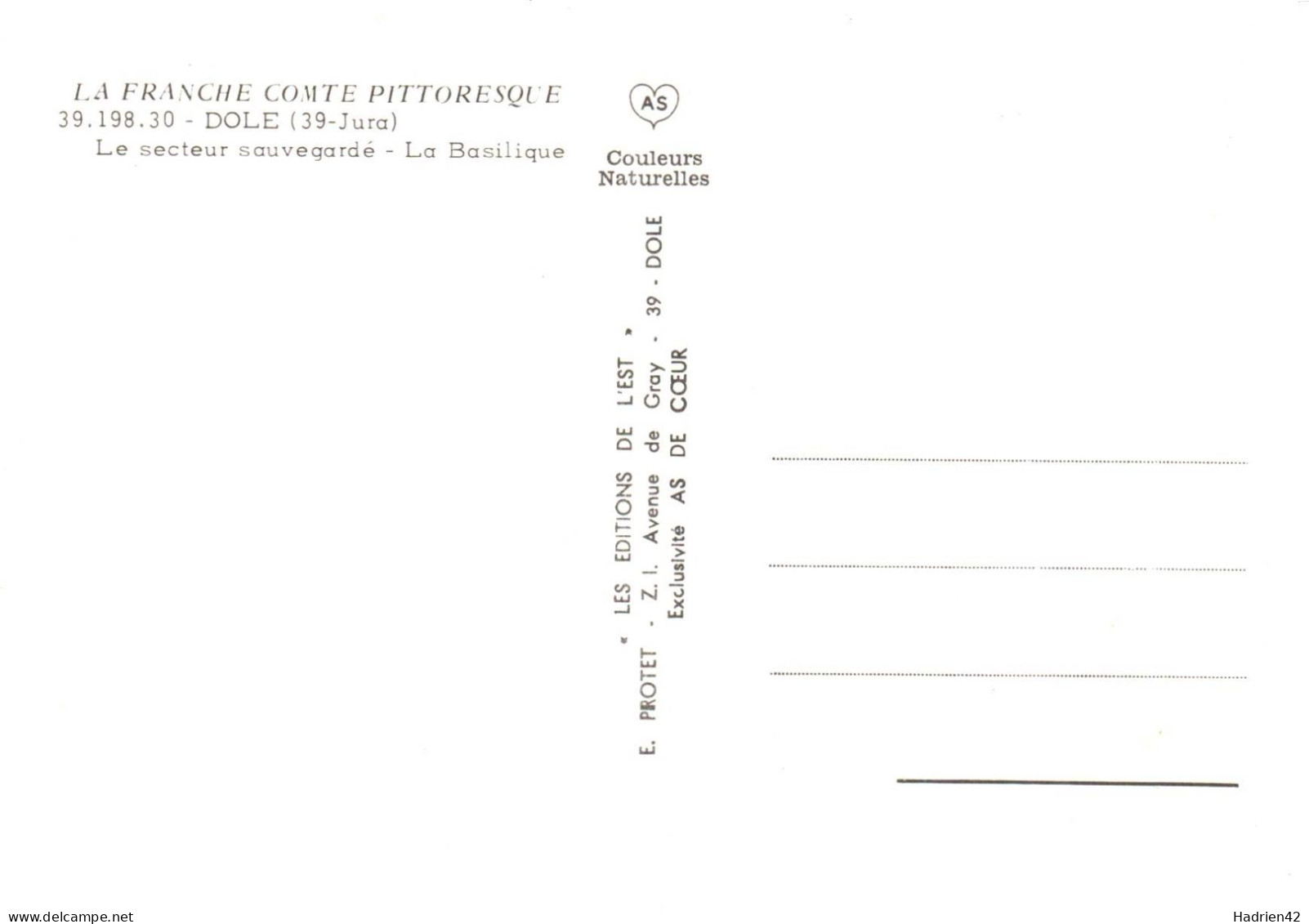 RECTO/VERSO - CPSM - DOLE - VUE AERIENNE - LE SECTEUR SAUVEGARDE - LA BASILIQUE - Dole