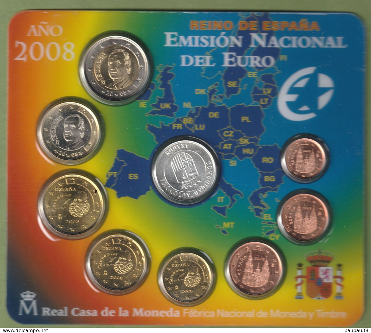 COFFRET EUROS ESPAGNE 2008 NEUF FDC - ARAGON -  8 MONNAIES + 1 COMMEMORATIVE - Spagna