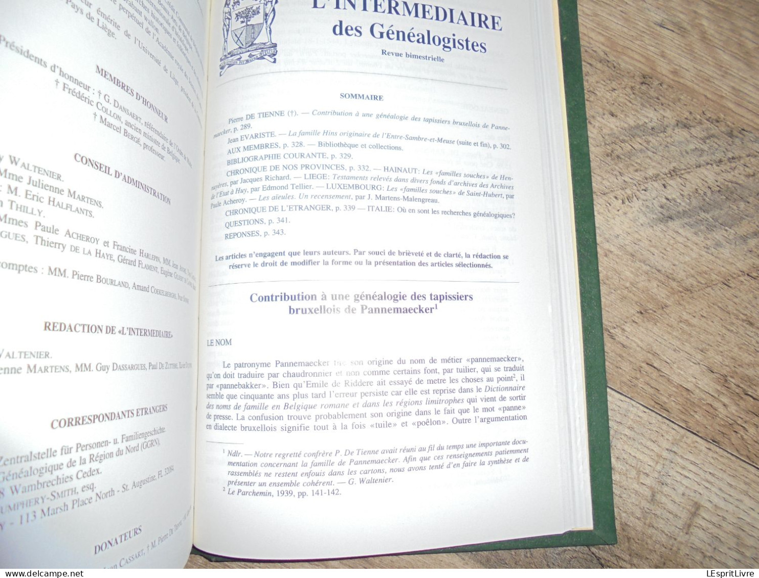 L' INTERMEDIAIRE DES GENEALOGISTES Reliure 1995 1996 Généalogie Régionalisme Héraldique De Marbaix Silly Famille Souche