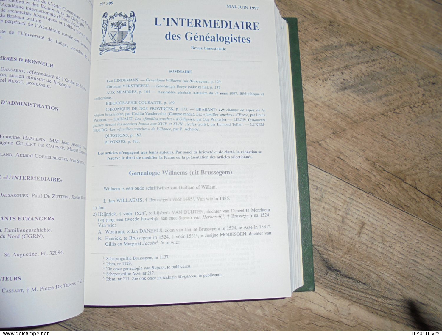 L' INTERMEDIAIRE DES GENEALOGISTES Reliure 1995 1996 Généalogie Régionalisme Héraldique Boeye Struelens Famille Souche