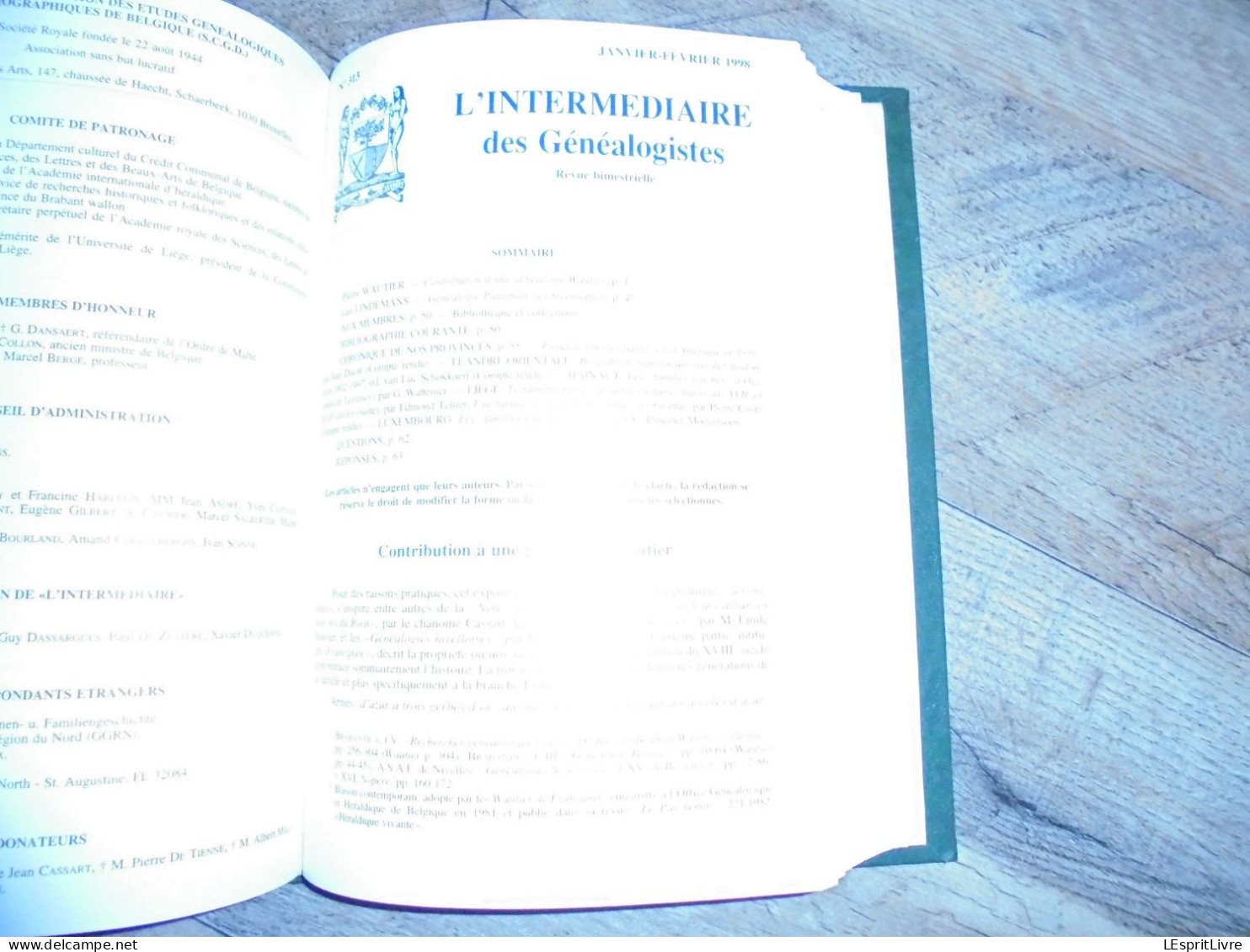L' INTERMEDIAIRE DES GENEALOGISTES Reliure 1995 1996 Généalogie Régionalisme Héraldique Boeye Struelens Famille Souche