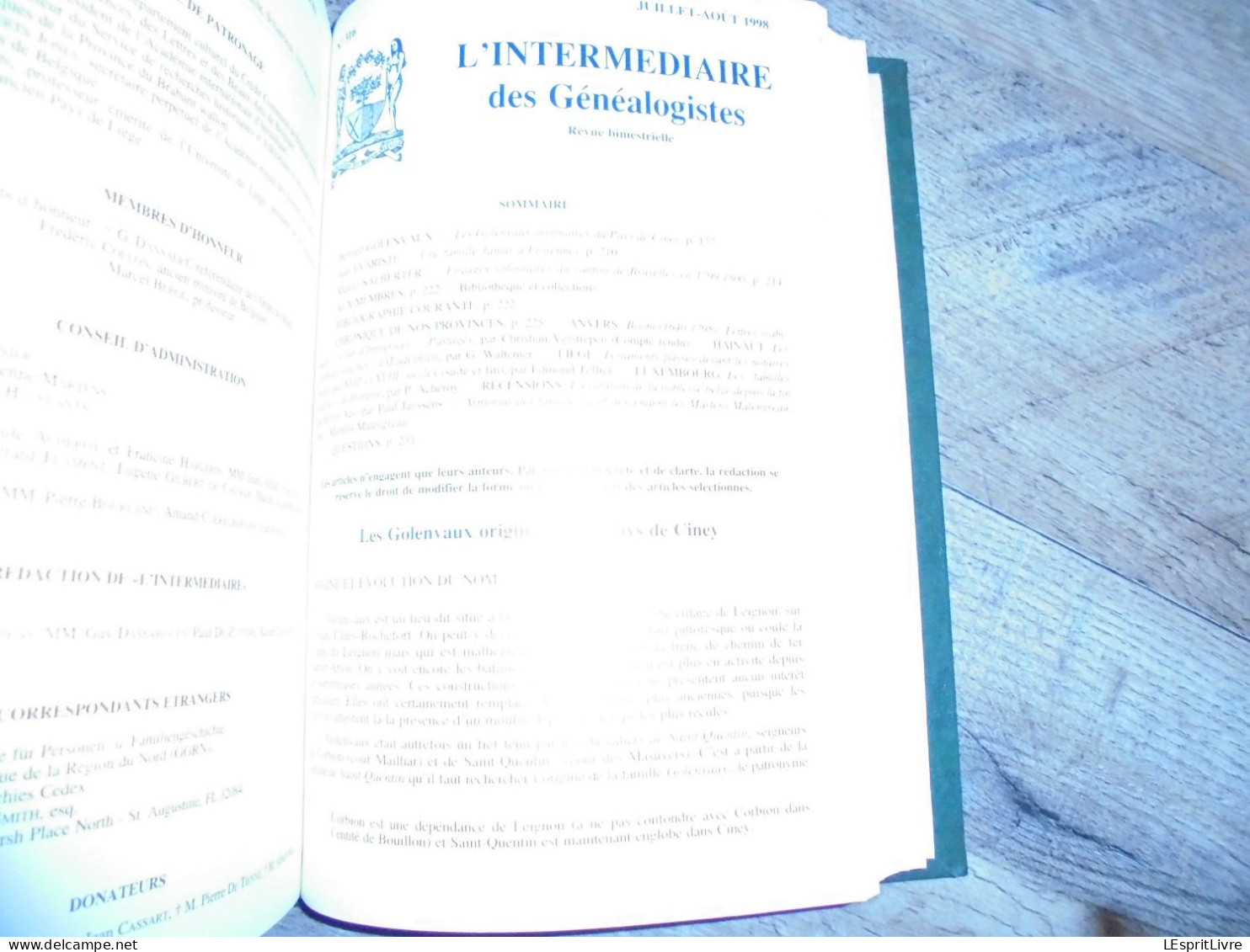 L' INTERMEDIAIRE DES GENEALOGISTES Reliure 1995 1996 Généalogie Régionalisme Héraldique Boeye Struelens Famille Souche