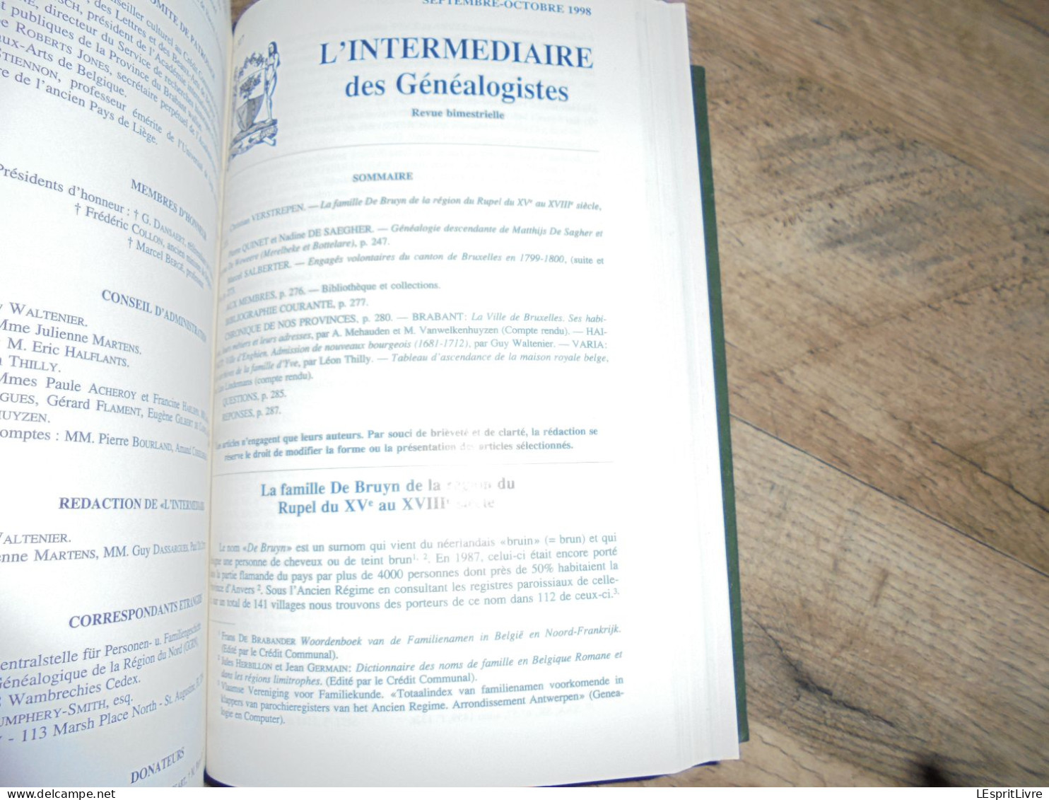 L' INTERMEDIAIRE DES GENEALOGISTES Reliure 1995 1996 Généalogie Régionalisme Héraldique Boeye Struelens Famille Souche