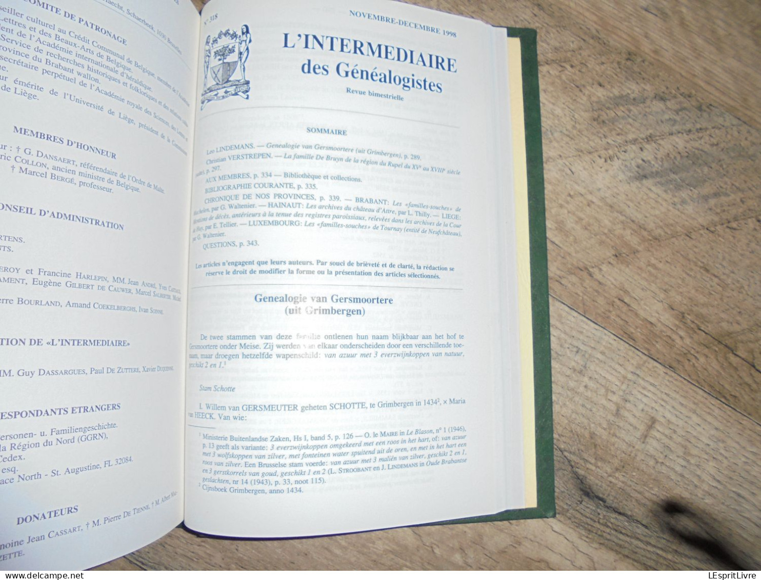 L' INTERMEDIAIRE DES GENEALOGISTES Reliure 1995 1996 Généalogie Régionalisme Héraldique Boeye Struelens Famille Souche