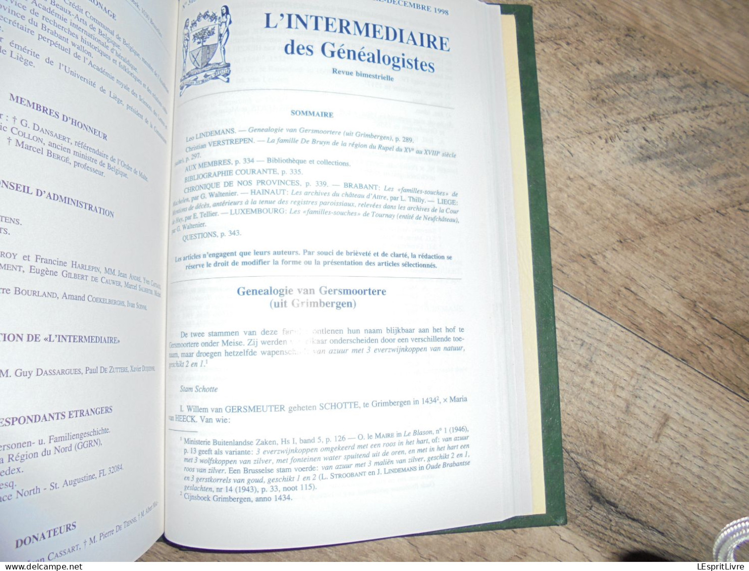 L' INTERMEDIAIRE DES GENEALOGISTES Reliure 1995 1996 Généalogie Régionalisme Héraldique Boeye Struelens Famille Souche