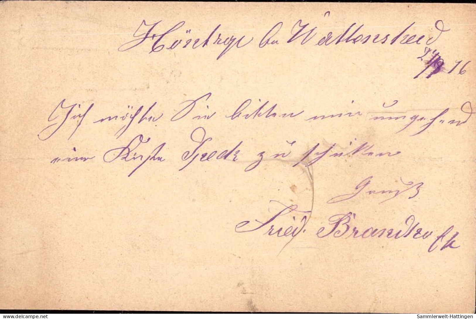 604585 | Ganzsache Aus Höntrop Mit Seltener Entwertung, Erh 3, Knick  | Wattenscheid  ; Bochum (W - 4630), -, - - Storia Postale