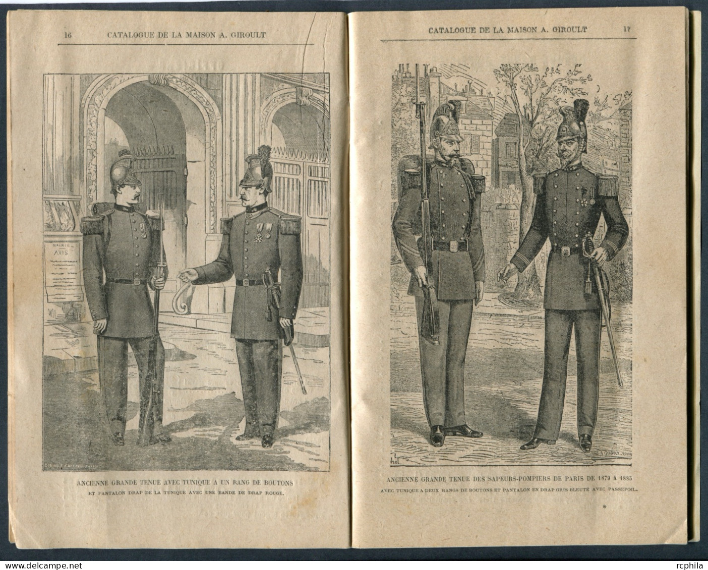 RC 27499 FRANCE 1897 SAPEURS POMPIERS CATALOGUE A. GIROULT CATALOGUE HABILLEMENTS ET EQUIPEMENTS DE 64 PAGES - 1800 – 1899