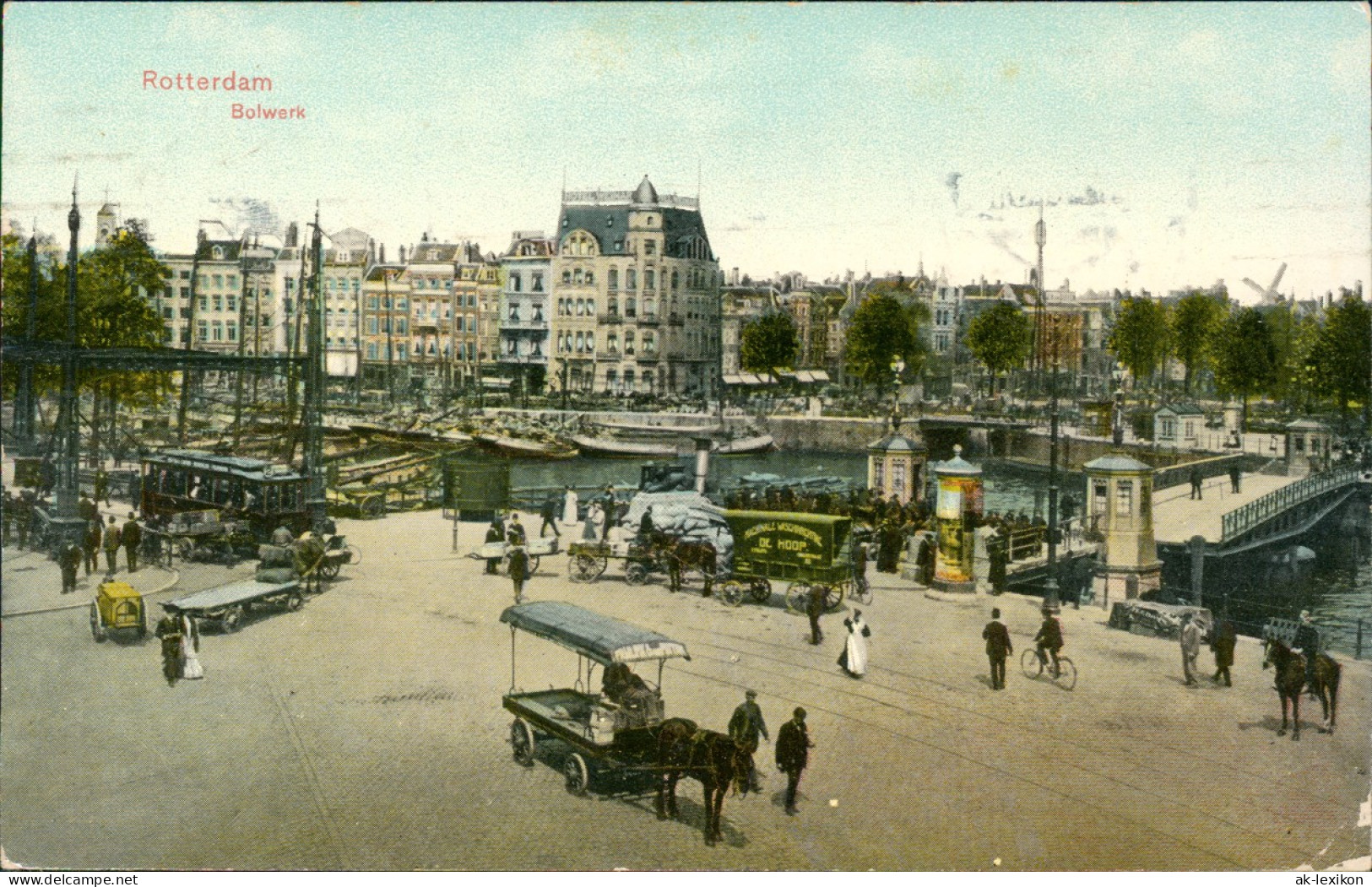 Postkaart Rotterdam Rotterdam Bolwerk, Straßenbahn U. Kutschen 1914 - Rotterdam