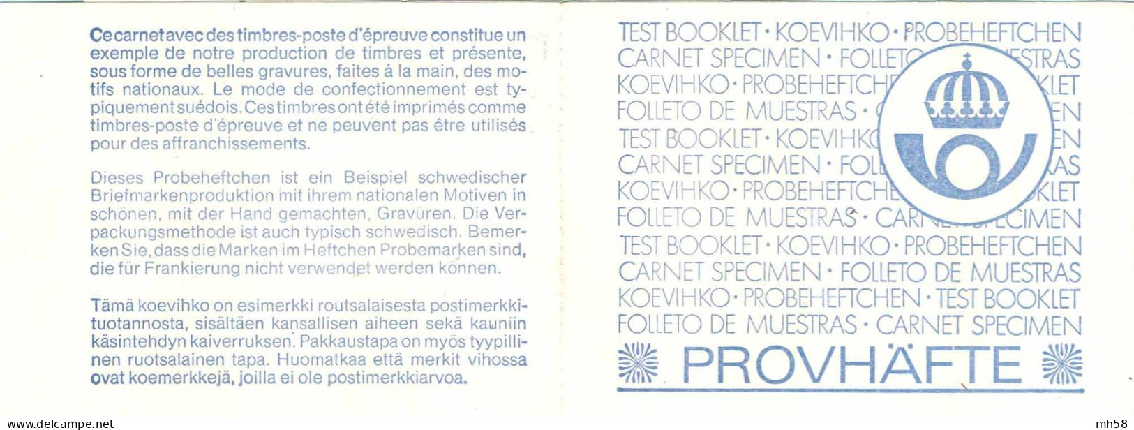 SUEDE SCHWEDEN SWEDEN 1967 - Carnet Specimen / Markenheftchen Probeheftchen / Booklet Trial Test - 1951-80