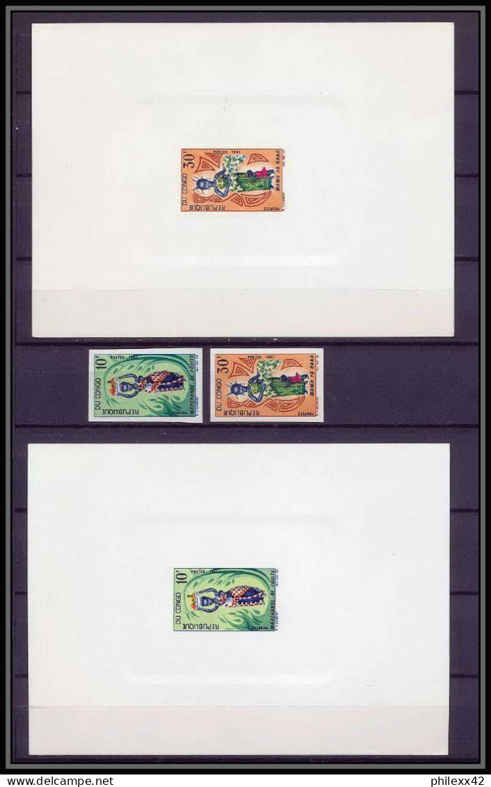 0601 Epreuve De Luxe Deluxe Proof Congo N°207 à 210 Poupées Diverses Doll + Non Dentelé Imperf ** MNH - Nuevas/fijasellos