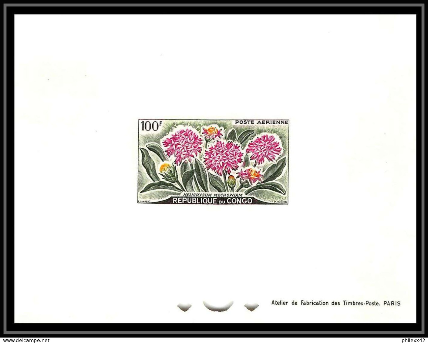 0579 Epreuve De Luxe Deluxe Proof Congo Poste Aerienne PA N°2/4 Fleurs (fleur Flower Flowers) - Neufs