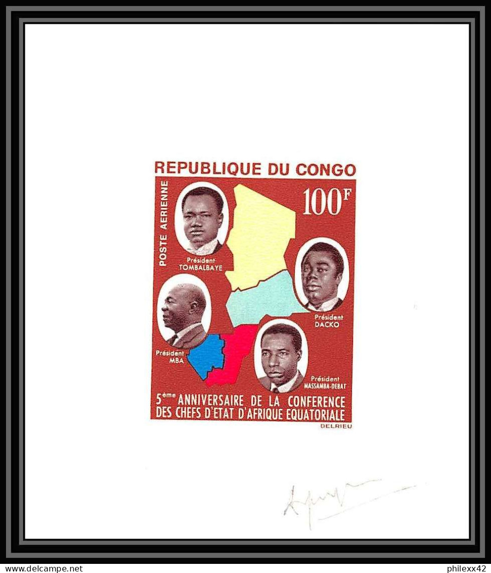 0573 Epreuve De Luxe Deluxe Proof Congo Poste Aerienne PA N°PA 19 CONFERENCE DES CHEFS D'ETAT D'AFRIQUE + Signé - Mint/hinged