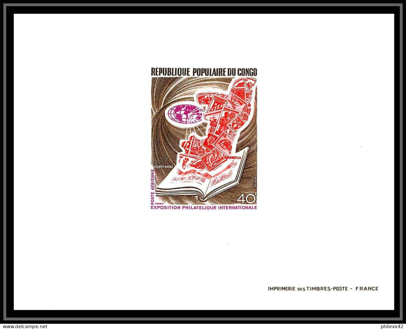0570 Epreuve De Luxe Deluxe Proof Congo Poste Aerienne PA N°167/170 Révolution Exposition Philatelique Stamps On Stamps - Neufs